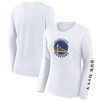 Women's Fanatics White Golden State Warriors Long Sleeve T-Shirt