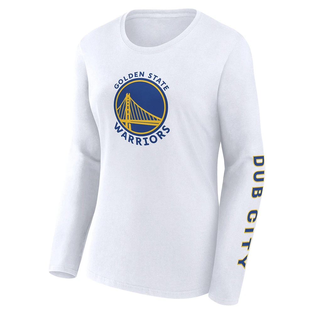 Women's Fanatics White Golden State Warriors Long Sleeve T-Shirt