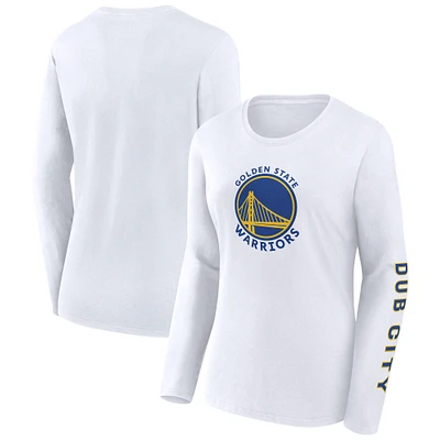 Women's Fanatics White Golden State Warriors Long Sleeve T-Shirt