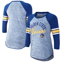 T-shirt raglan à manches 3/4 G-III 4Her de Carl Banks Royal Golden State Warriors Recover pour femmes