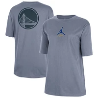 Women's Jordan Brand  Ash Golden State Warriors Courtside Statement Edition Boyfriend T-Shirt