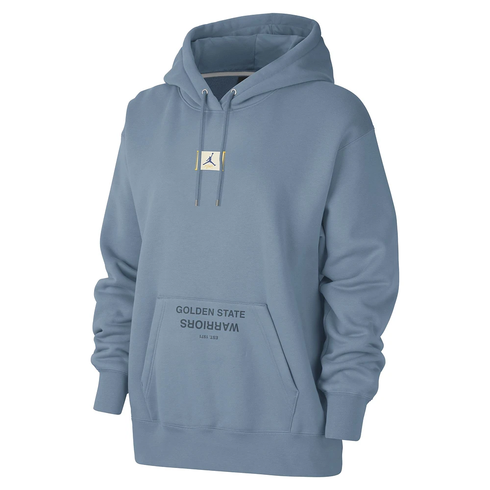 Women's Jordan Brand Blue Golden State Warriors Courtside Statement Edition Premium Pullover Hoodie