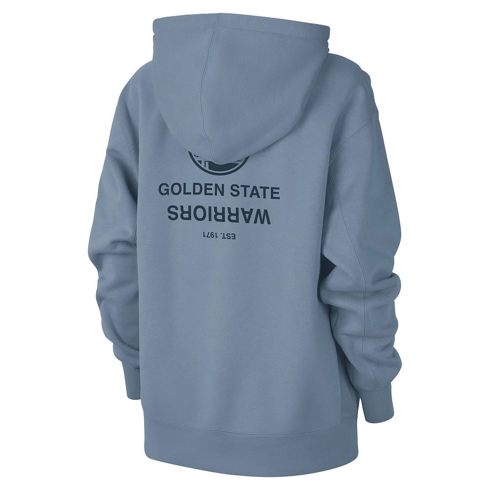 Women's Jordan Brand Blue Golden State Warriors Courtside Statement Edition Premium Pullover Hoodie