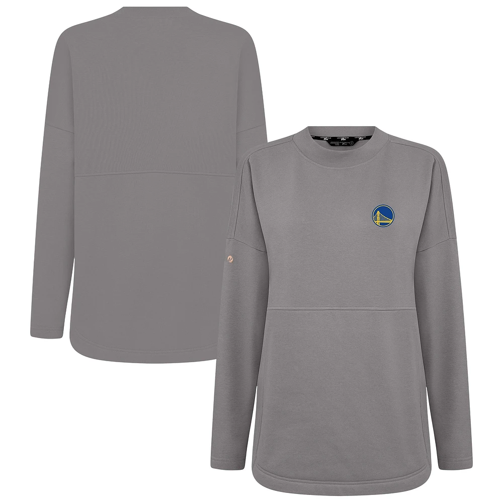 Women's Levelwear Gray Golden State Warriors Beaudry Pullover Sweatshirt