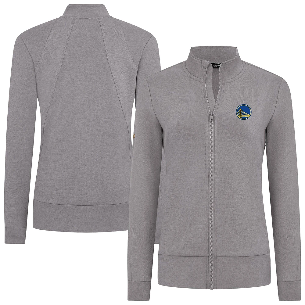 Women's Levelwear Gray Golden State Warriors Shine Full-Zip Jacket