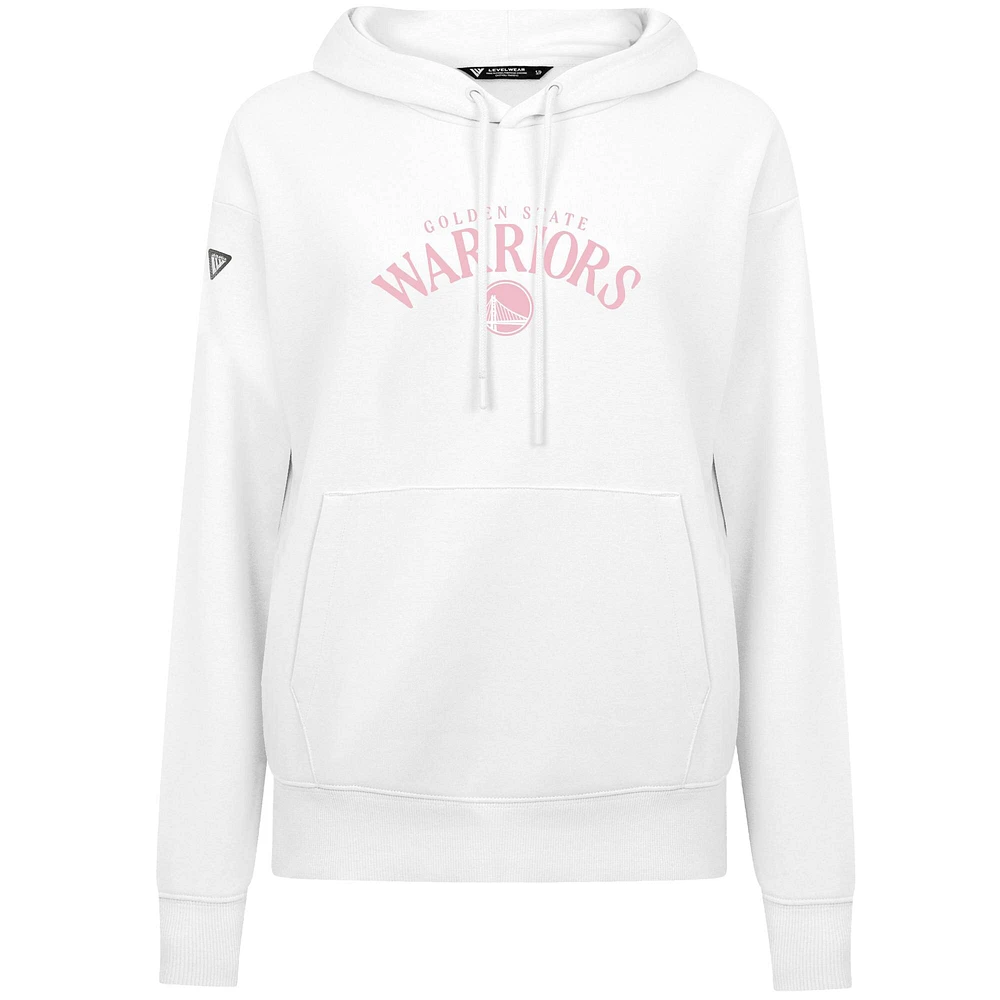 Women's Levelwear  White Golden State Warriors Mother's Day Adorn Arched Pullover Hoodie