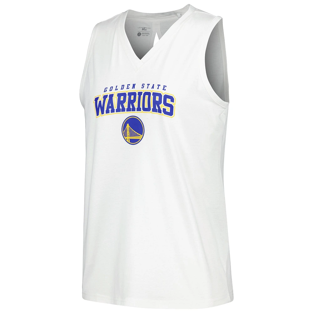 Women's Levelwear White Golden State Warriors Paisley Peekaboo Tank Top