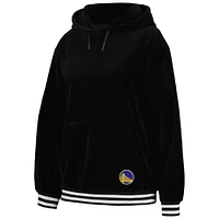 Sweat à capuche surdimensionné en velours Lusso noir Golden State Warriors Nellie pour femmes