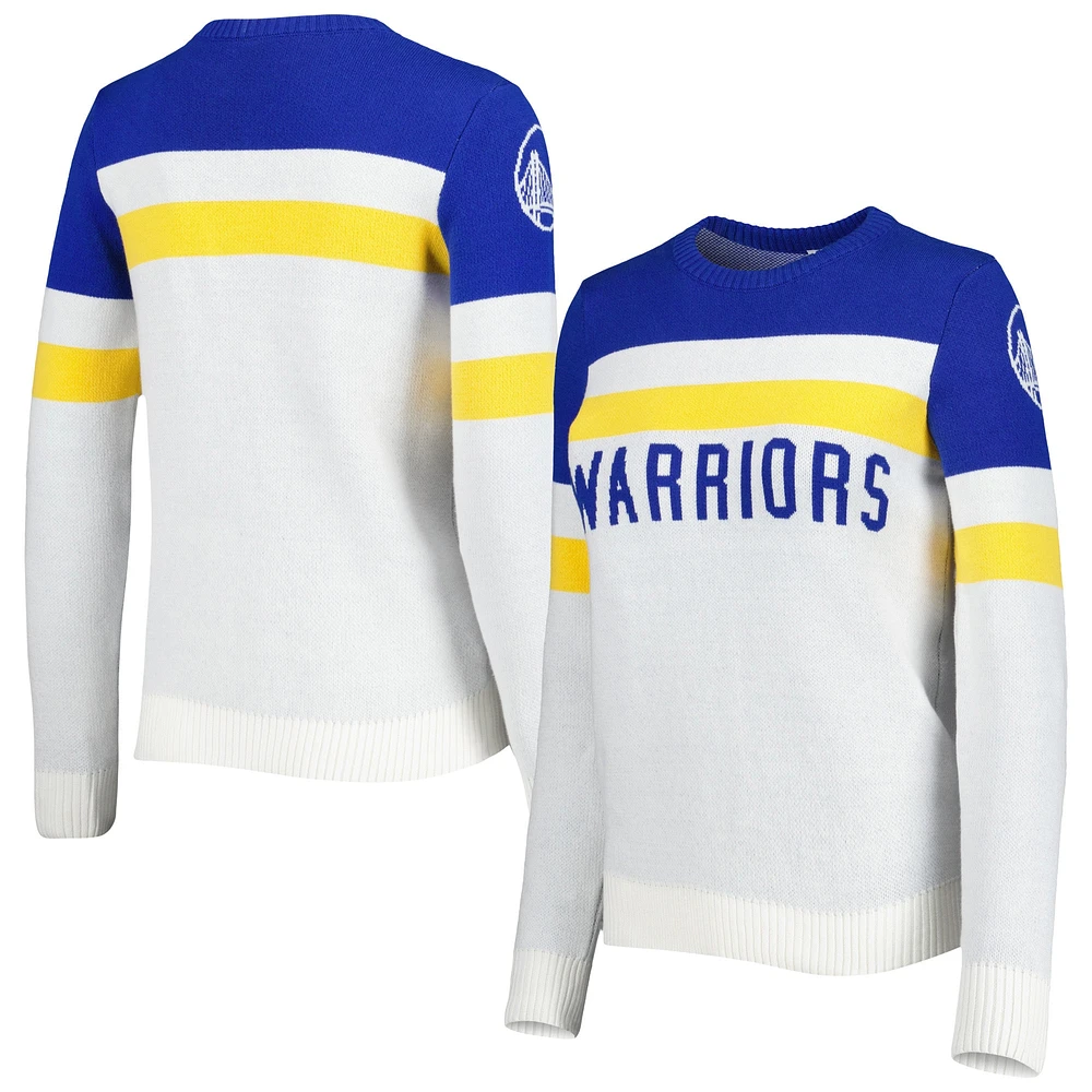 Women's Lusso Royal/Cream Golden State Warriors Dominique Pullover Sweater