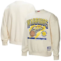 Sweat-shirt à capuche pour femme Mitchell & Ness Cream Golden State Warriors Brush Bucket