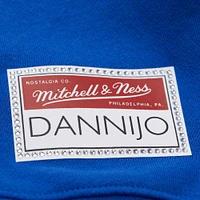 Women's Mitchell & Ness x DANNIJO  Gold/Royal Golden State Warriors Blocked Pullover Sweatshirt