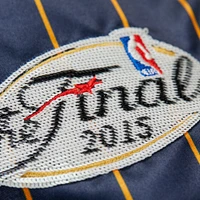 Veste en satin bleu marine à boutons-pression pour femme Mitchell & Ness x DANNIJO des Golden State Warriors