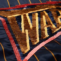 Veste en satin bleu marine à boutons-pression pour femme Mitchell & Ness x DANNIJO des Golden State Warriors
