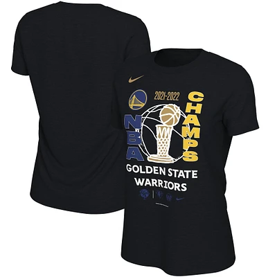 T-shirt Nike noir pour femme Golden State Warriors Champions de la finale NBA 2022