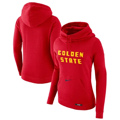 Women's Nike Red Golden State Warriors 2024/25 City Edition Essential Club Pullover Hoodie