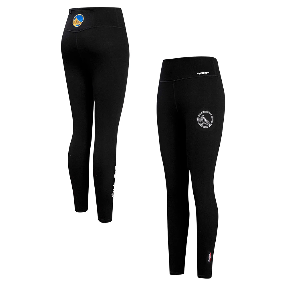 Women's Pro Standard Black Golden State Warriors Paint the City Tri-Blend Jersey Leggings