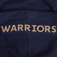 Women's Pro Standard Navy Golden State Warriors 2024/25 City Edition Chenille Applique Cropped Pullover Hoodie