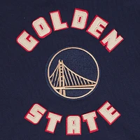 Women's Pro Standard Navy Golden State Warriors 2024/25 City Edition Chenille Applique Cropped Pullover Hoodie
