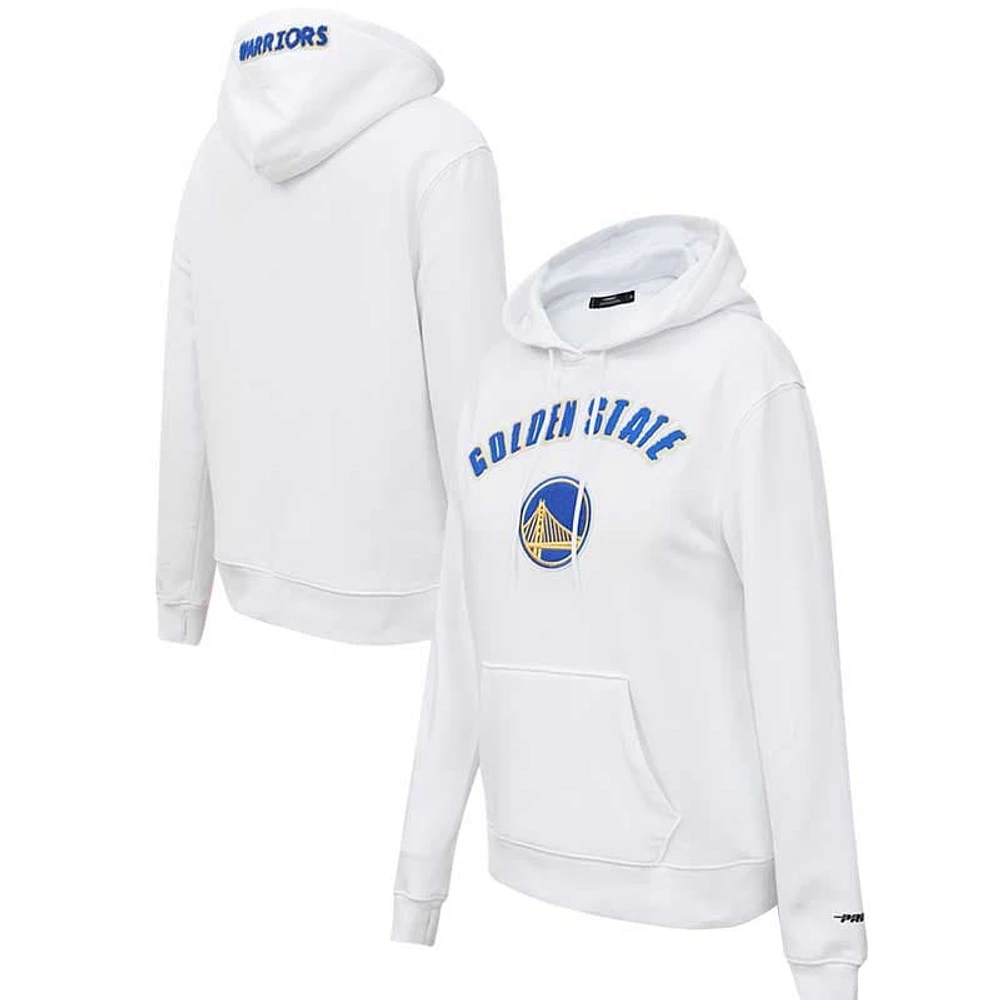 Golden State Warriors Classic Pro Standard blanc pour femme - Chandail à capuchon