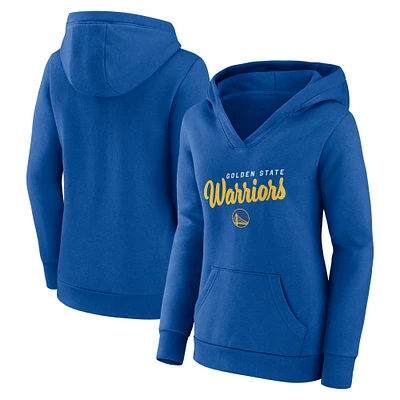 Sweat à capuche col en V pour femme Royal Golden State Warriors Triumphant