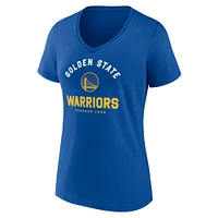 Women's  Royal Golden State Warriors Unrivaled V-Neck T-Shirt