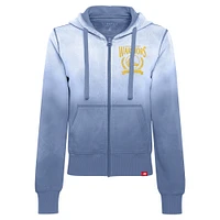 Sweat à capuche entièrement zippé Sportiqe Golden State Warriors Carli Sun Fade pour femmes, bleu