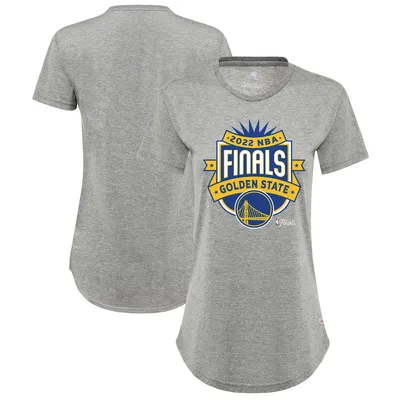 Golden State Warriors Sportiqe Women's 2022 NBA Finals Crest Phoebe T-Shirt - Gray