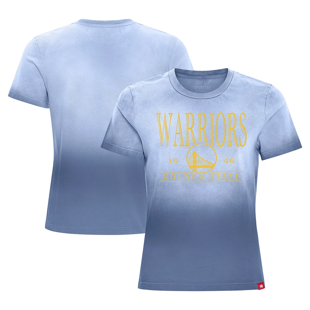 Women's Sportiqe Royal Golden State Warriors Arcadia Sun-Dipped T-Shirt