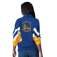 Women's Starter Royal Golden State Warriors Renegade Oxford Half-Zip Jacket