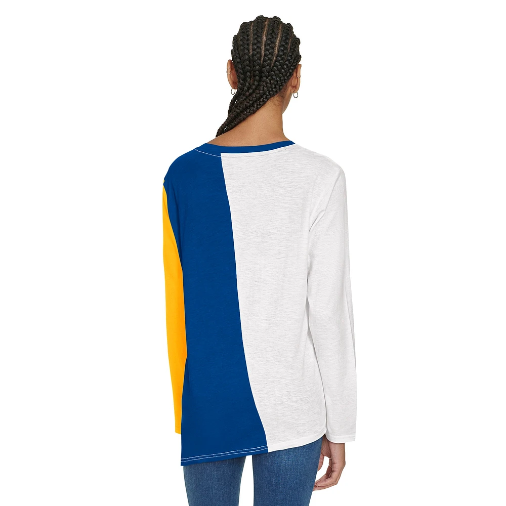 T-shirt à manches longues blocs de couleurs Amelia Golden State Warriors blanc/bleu marine Tommy Jeans pour femme