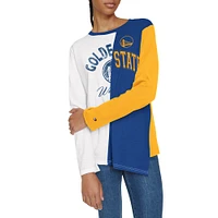 T-shirt à manches longues blocs de couleurs Amelia Golden State Warriors blanc/bleu marine Tommy Jeans pour femme