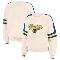 Pull à rayures crème Golden State Warriors pour femme WEAR by Erin Andrews