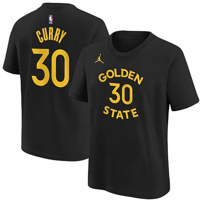 Youth Jordan Brand Stephen Curry Black Golden State Warriors Statement Name & Number T-Shirt