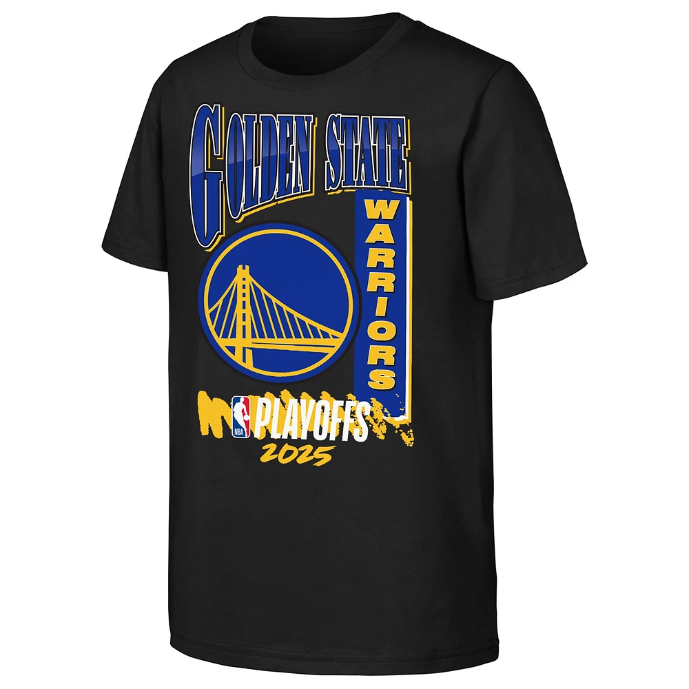 T-shirt noir pour jeunes Golden State Warriors, éliminatoires NBA 2025
