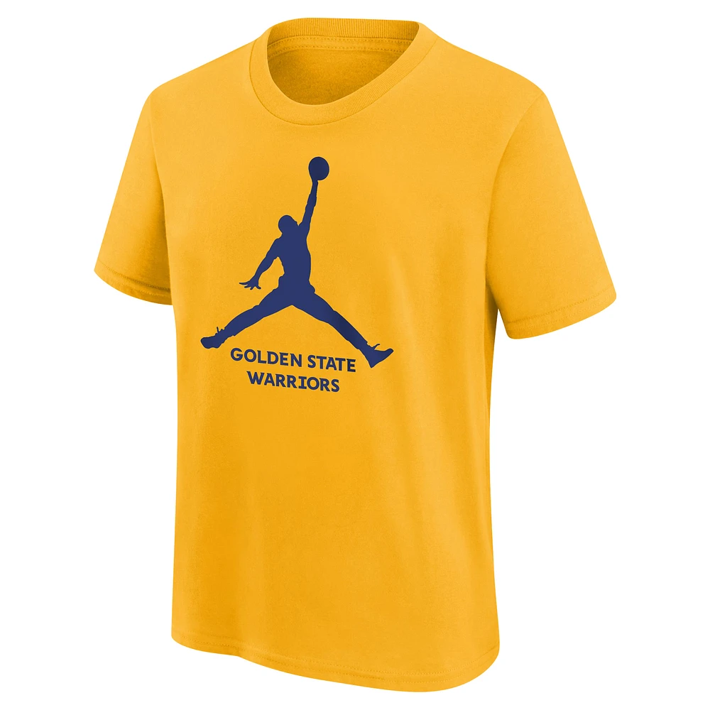 Youth Jordan Brand Gold Golden State Warriors Essential Jumpman Logo T-Shirt