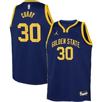 Maillot Swingman Player Jordan Brand Stephen Curry bleu Golden State Warriors 2022/23 pour jeune - Statement Edition