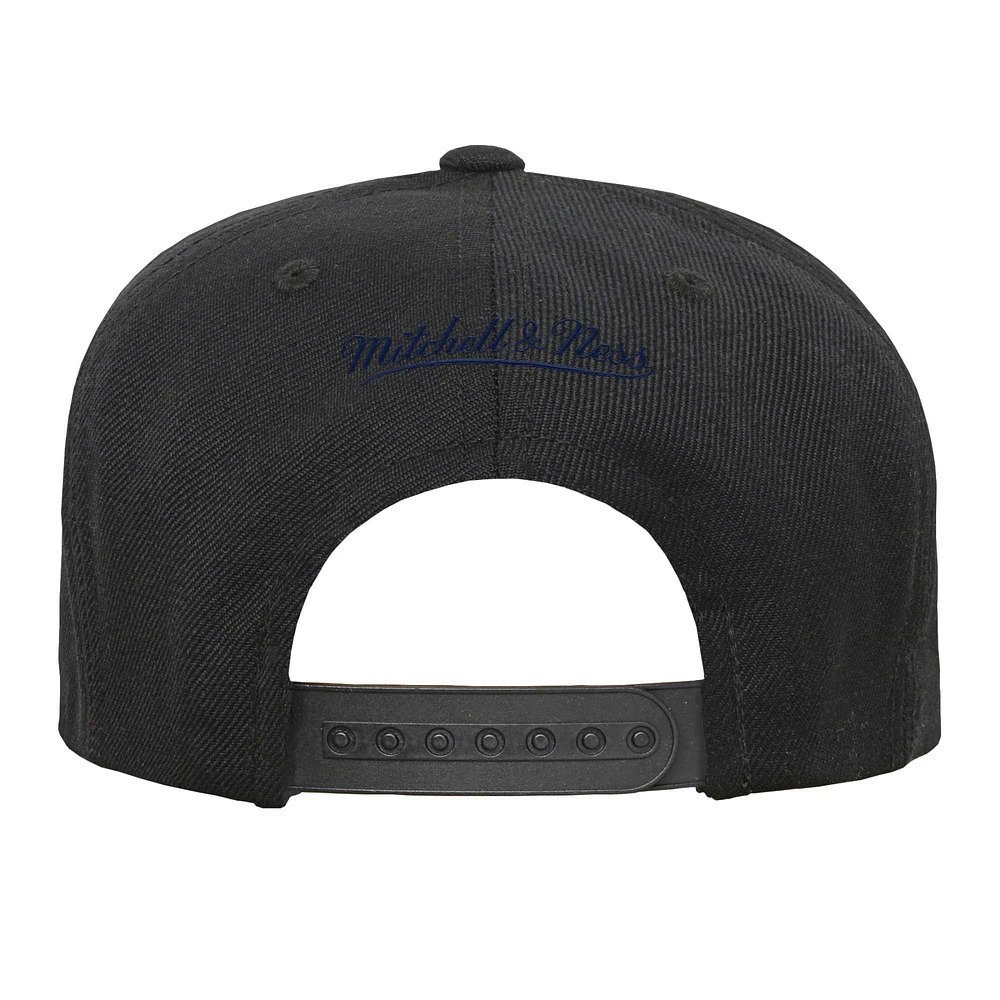 Youth Mitchell & Ness Black Golden State Warriors Team Script Snapback Hat