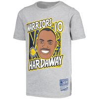 Youth Mitchell & Ness Tim Hardaway Gray Golden State Warriors Hardwood Classics King of the Court Player T-Shirt