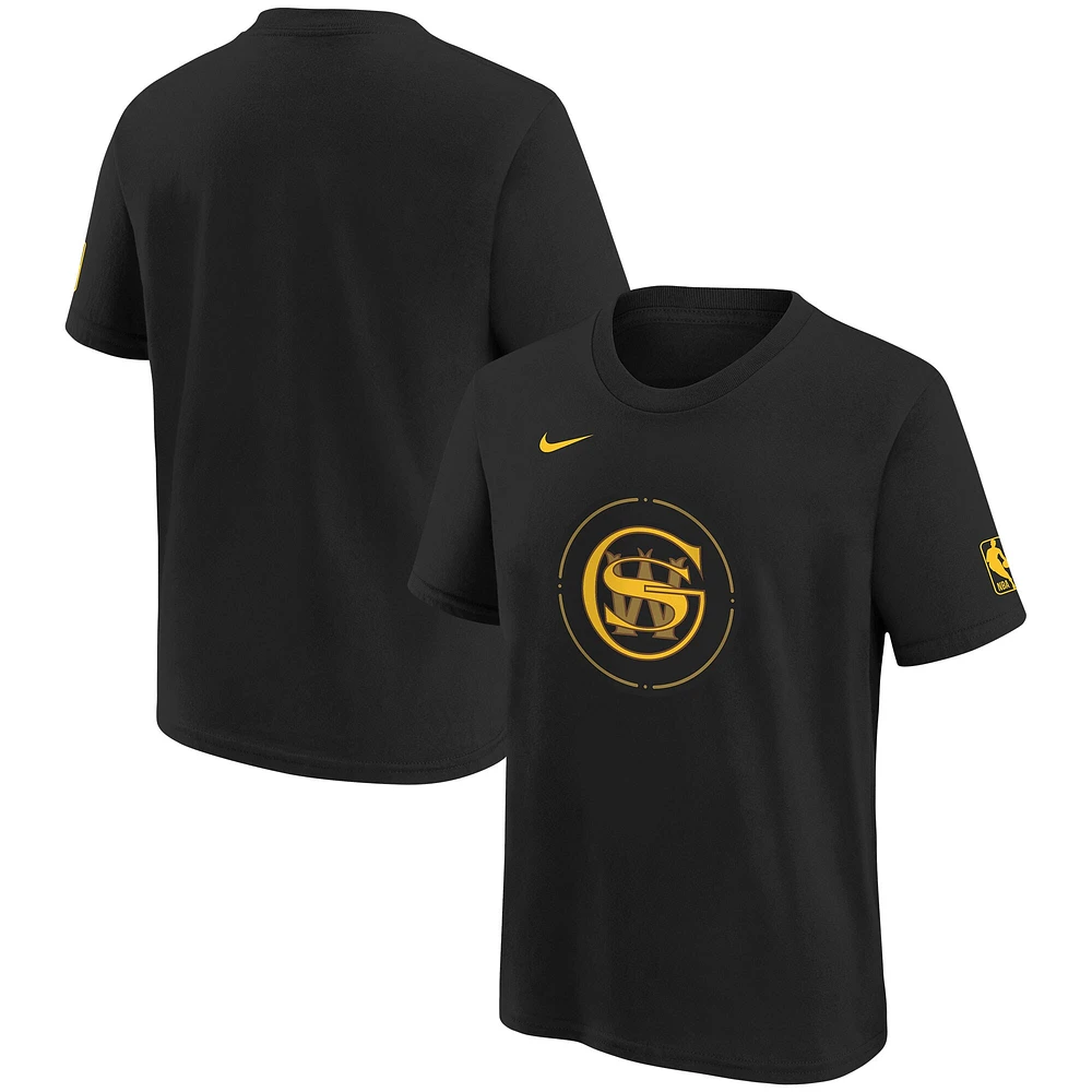 T-shirt Nike noir avec logo essentiel des Golden State Warriors 2023/24 City Edition pour jeune