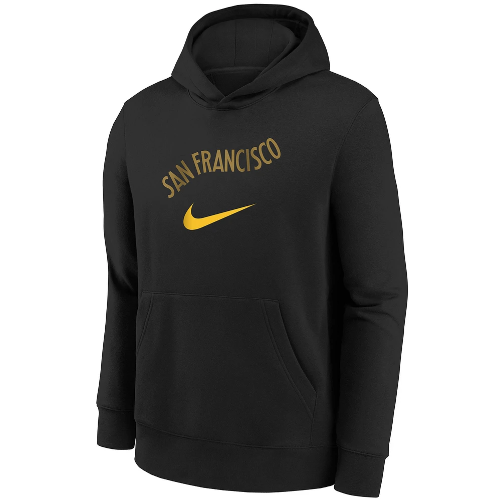 Sweat à capuche Nike noir Golden State Warriors 2023/24 City Edition Essential pour jeune