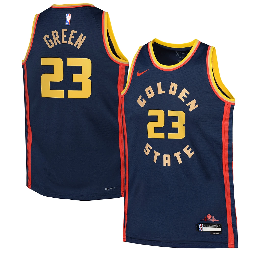 Maillot de joueur Nike Draymond Green Navy Golden State Warriors 2024/25 Swingman pour jeune - Édition City