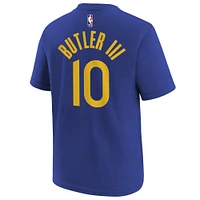 T-shirt Nike Jimmy Butler III Royal Golden State Warriors Icon Edition avec nom et numéro pour jeune