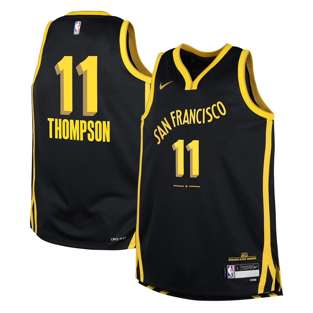 Maillot Nike Klay Thompson noir Golden State Warriors Swingman Replica pour jeune - City Edition