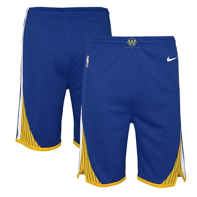 Short Nike Royal Golden State Warriors Icon Edition en maille Performance Swingman pour jeune