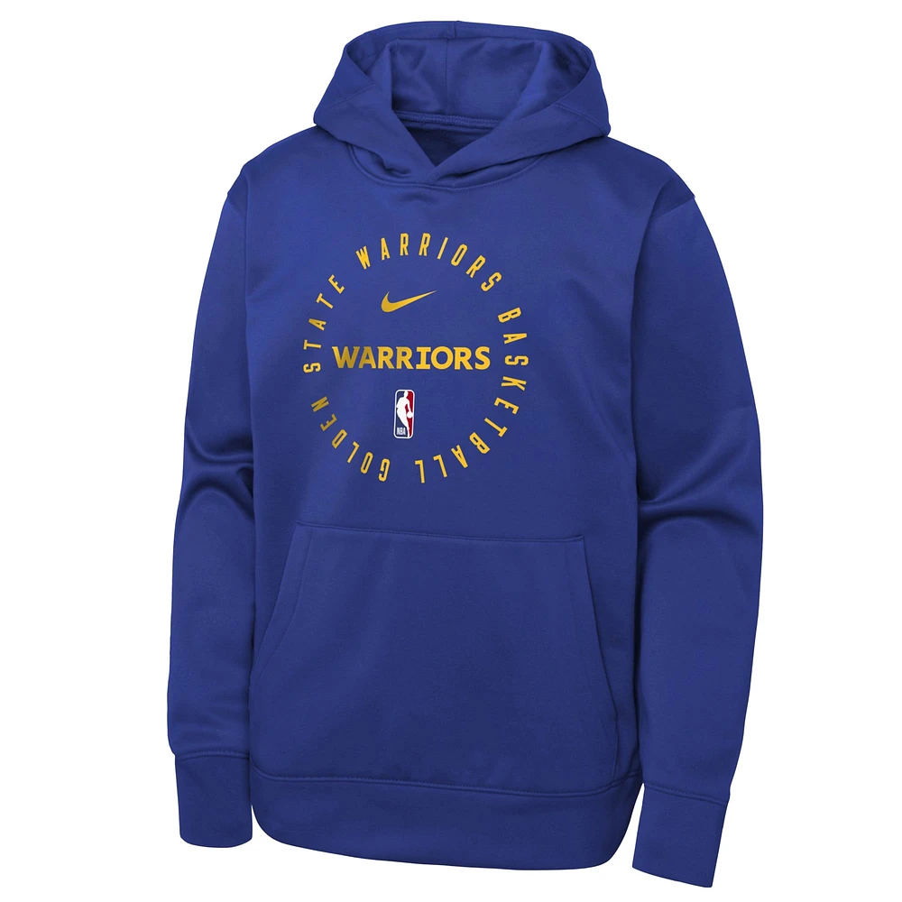 Sweat à capuche Nike Royal Golden State Warriors Spotlight Performance pour jeunes