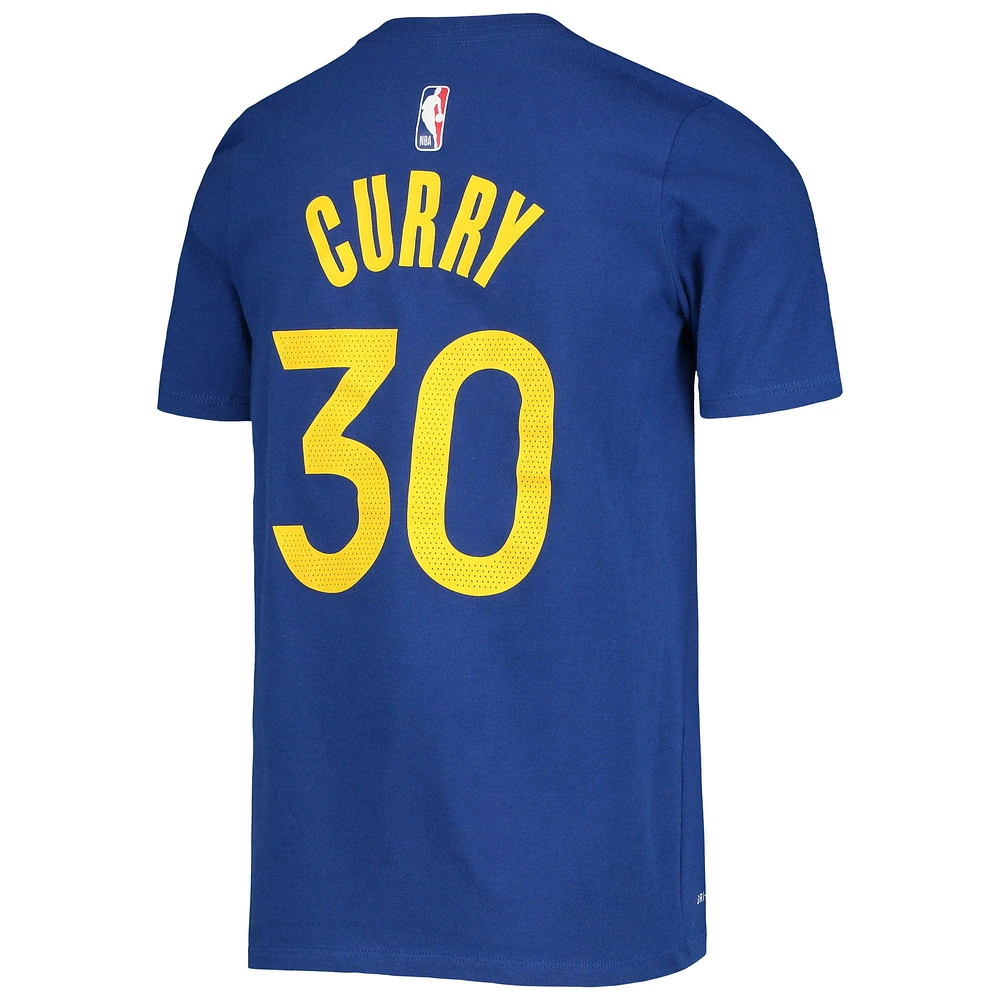 Youth Nike Stephen Curry Royal Golden State Warriors Logo Name & Number Performance T-Shirt