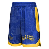 Youth Royal Golden State Warriors Street Art Shorts