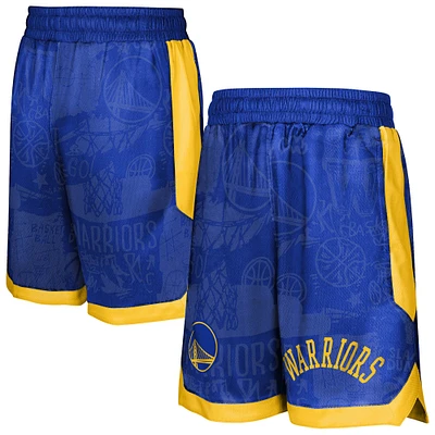 Youth Royal Golden State Warriors Street Art Shorts