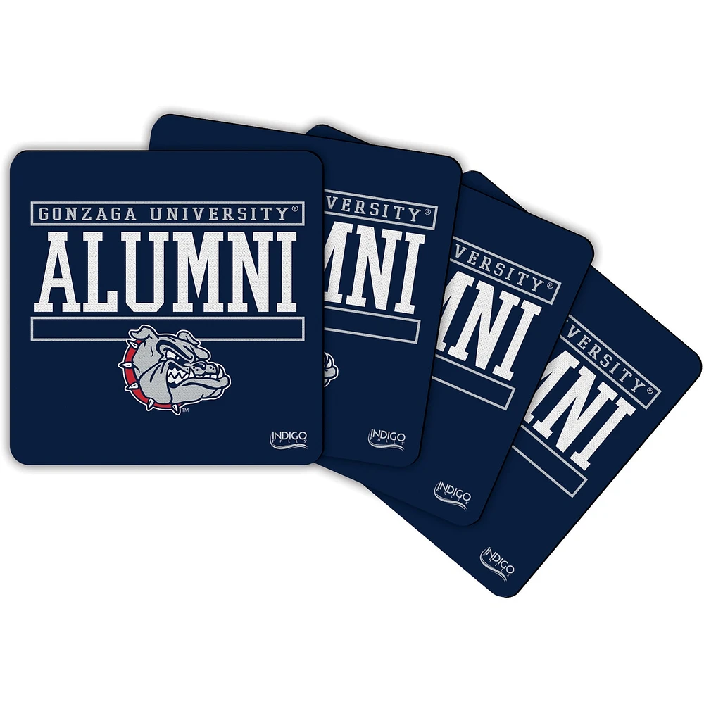 Ensemble de 4 sous-verres en néoprène Gonzaga Bulldogs Alumni