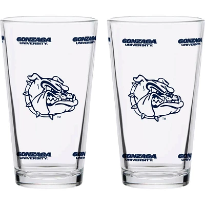 Gonzaga Bulldogs Two-Pack Knockout 16oz. Pint Glass Set